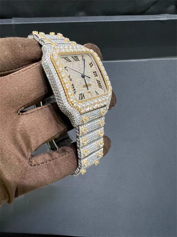 Santos VVS1 Moissanite 41mm Two-Tone 'White Gold'
