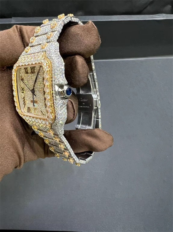 Santos VVS1 Moissanite 41mm Two-Tone 'White Gold'
