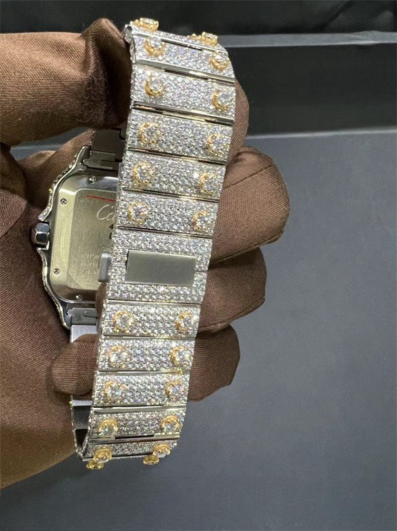 Santos VVS1 Moissanite 41mm Two-Tone 'White Gold'