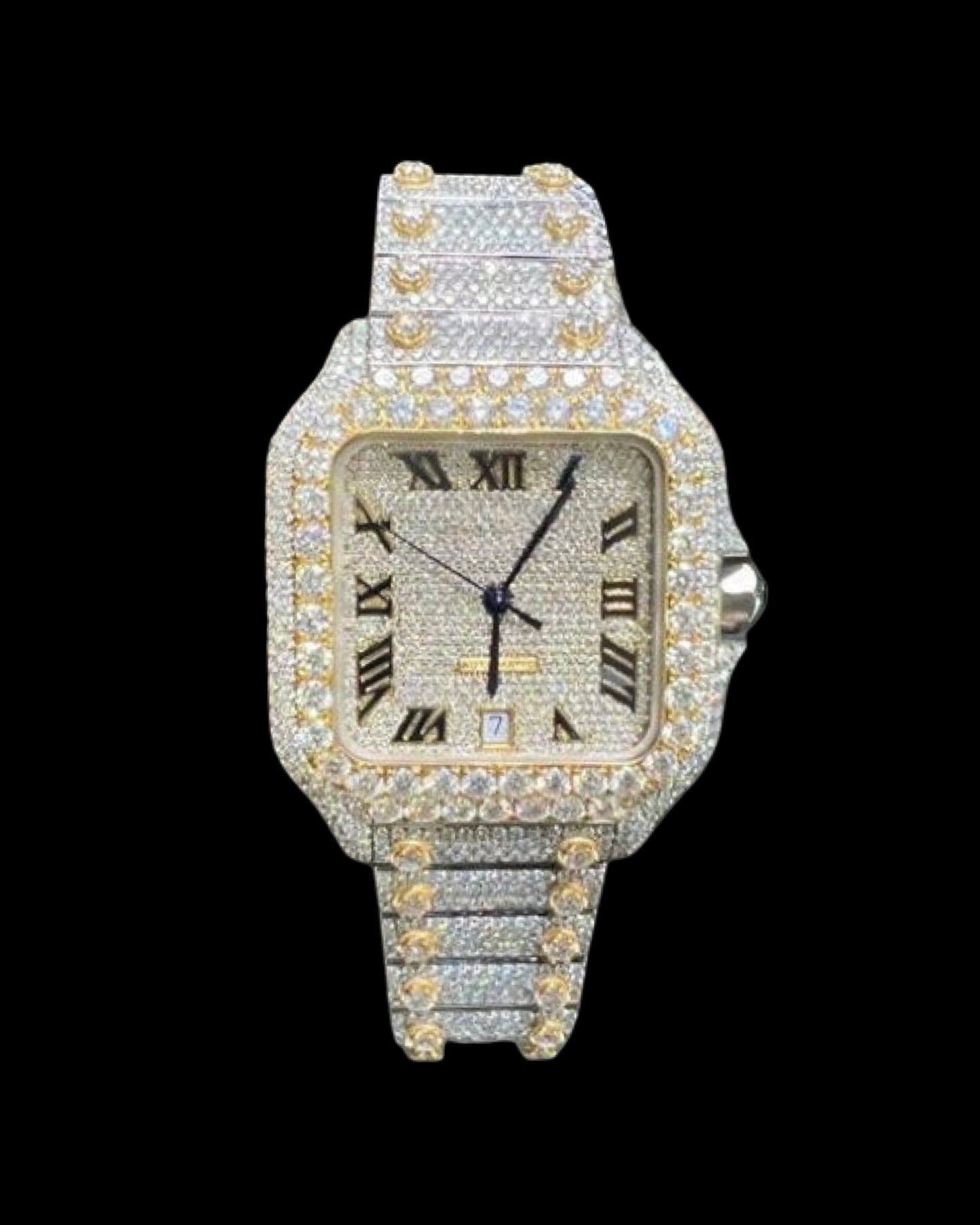 Santos VVS1 Moissanite 41mm Two-Tone 'White Gold'
