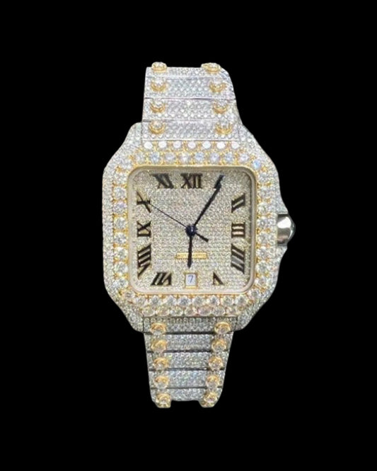 Santos VVS1 Moissanite 41mm Two-Tone 'White Gold'