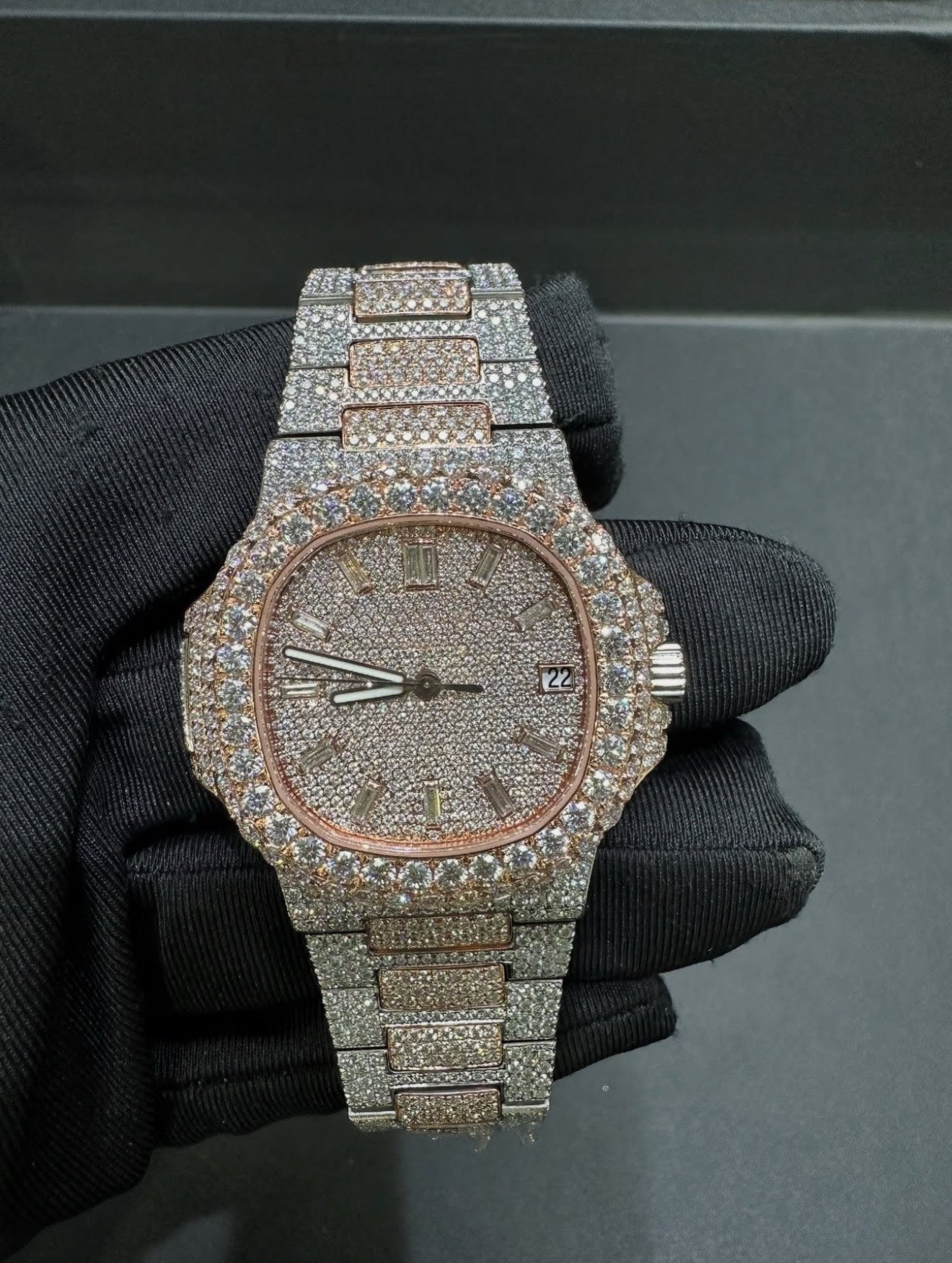 Nautilus VVS1 Moissanite 41mm 'Rose Gold'