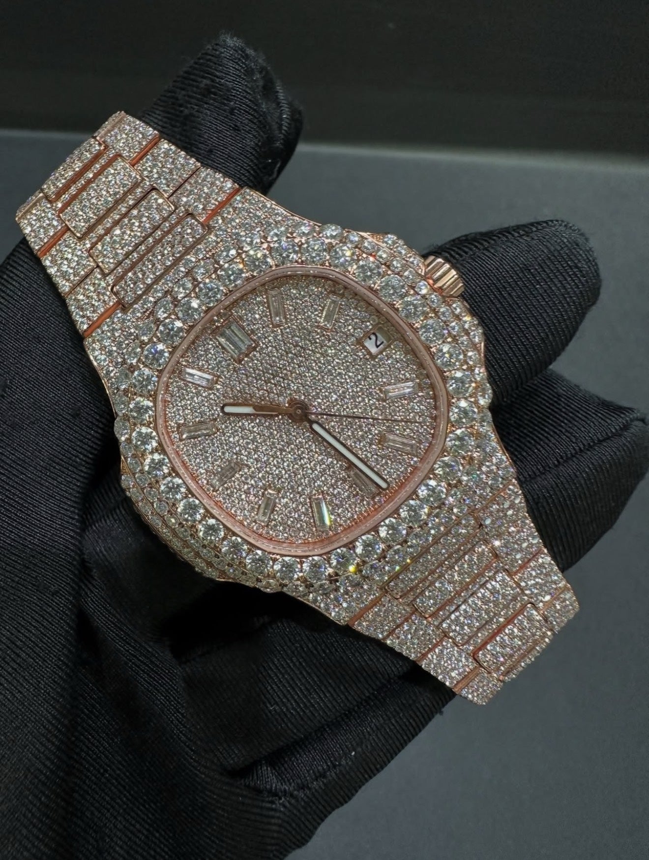 Nautilus VVS1 Moissanite 41mm 'Rose Gold'